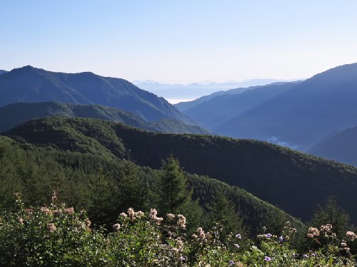 白樺峠から松本方面の景色